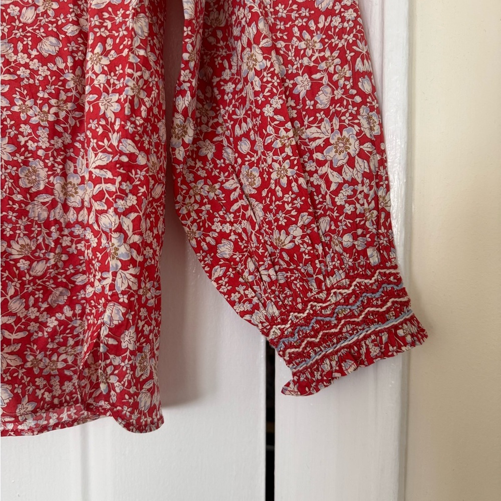 Ann Mashburn Christine Smocked Too in Liberty of London Floral Blouse Size Small - Picture 2 of 5